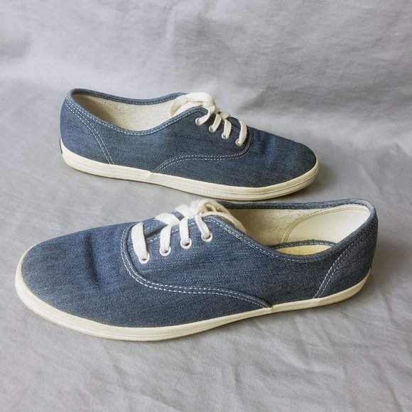 Keds Original Women's Size 8 Lace Up Blue Jean Sneakers Tennis Shoes - Picture 2 of 14